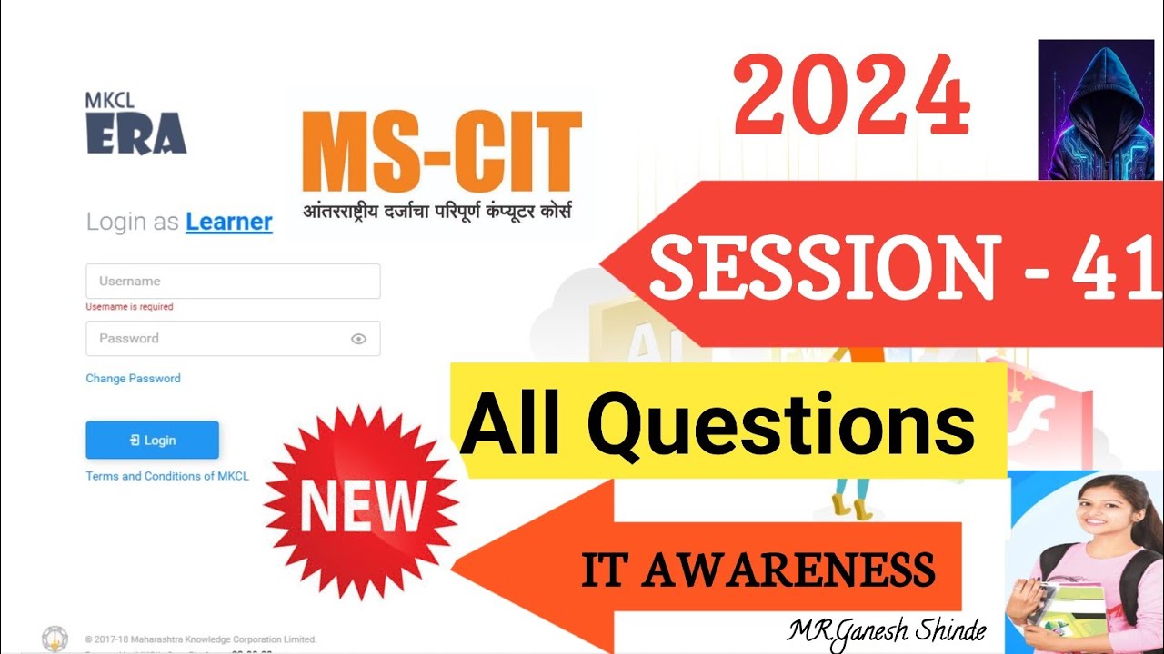 ERA SESSION 41 -2024 English  || MKCL ERA IT AWARNESS ||  MS-CIT || #ms-cit