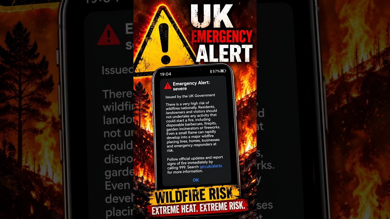 ⚠️ ЭКСТРЕННОЕ ПРЕДУПРЕЖДЕНИЕ ВЕЛИКОБРИТАНИИ: ОПАСНО &mdash; Лесные пожары ⚠️