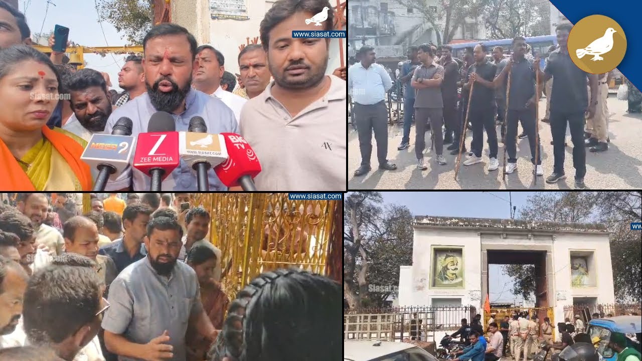 Raja Singh visits Puranapul, Demands installation of CCTV cameras at religious places