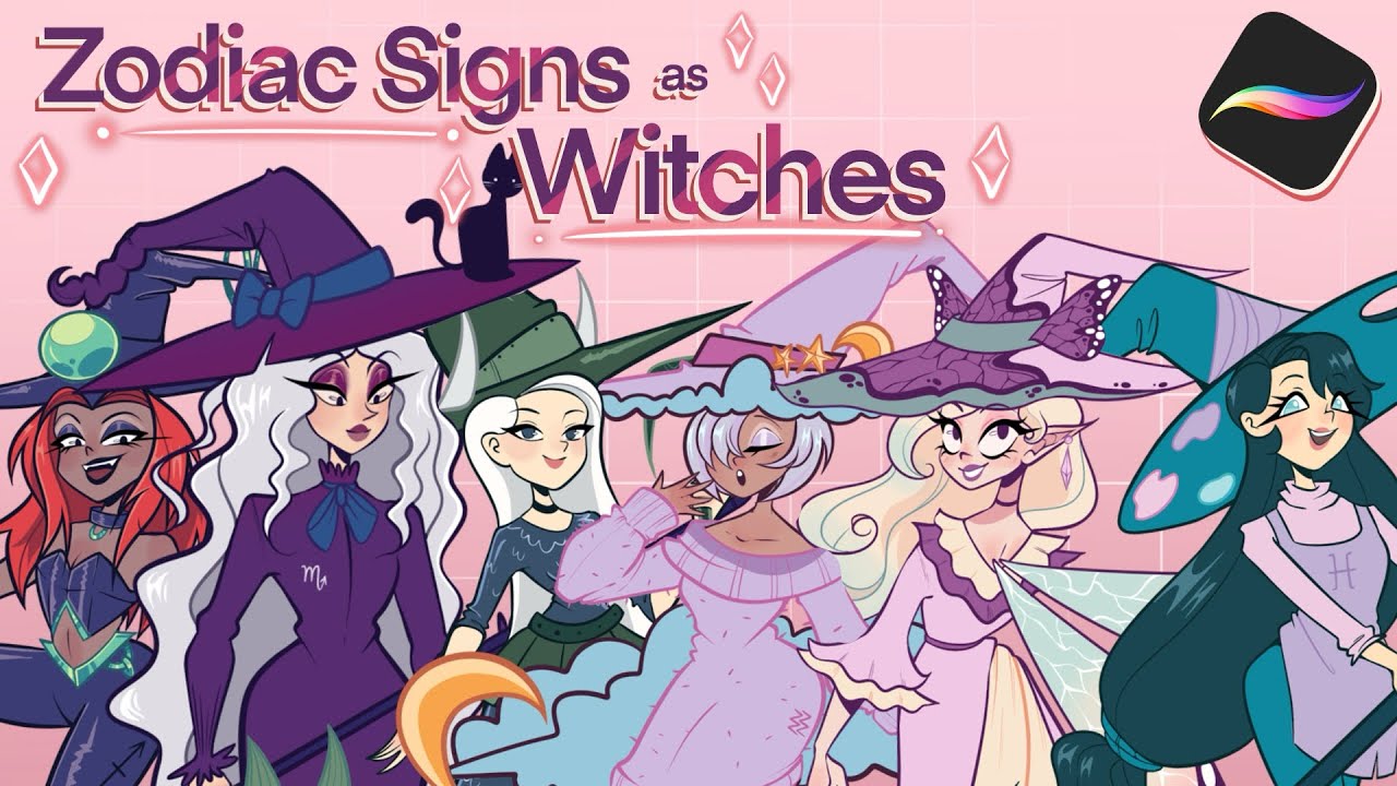 DESIGNING ZODIAC SIGNS as WITCHES (part 2)