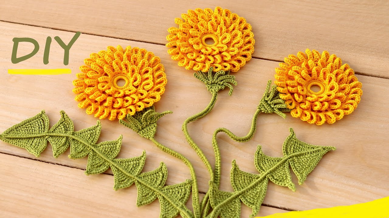 Как вязать ОДУВАНЧИК крючком МАСТЕР-КЛАСС мотивы ИРЛАНДСКОЕ ВЯЗАНИЕ How to crochet flower