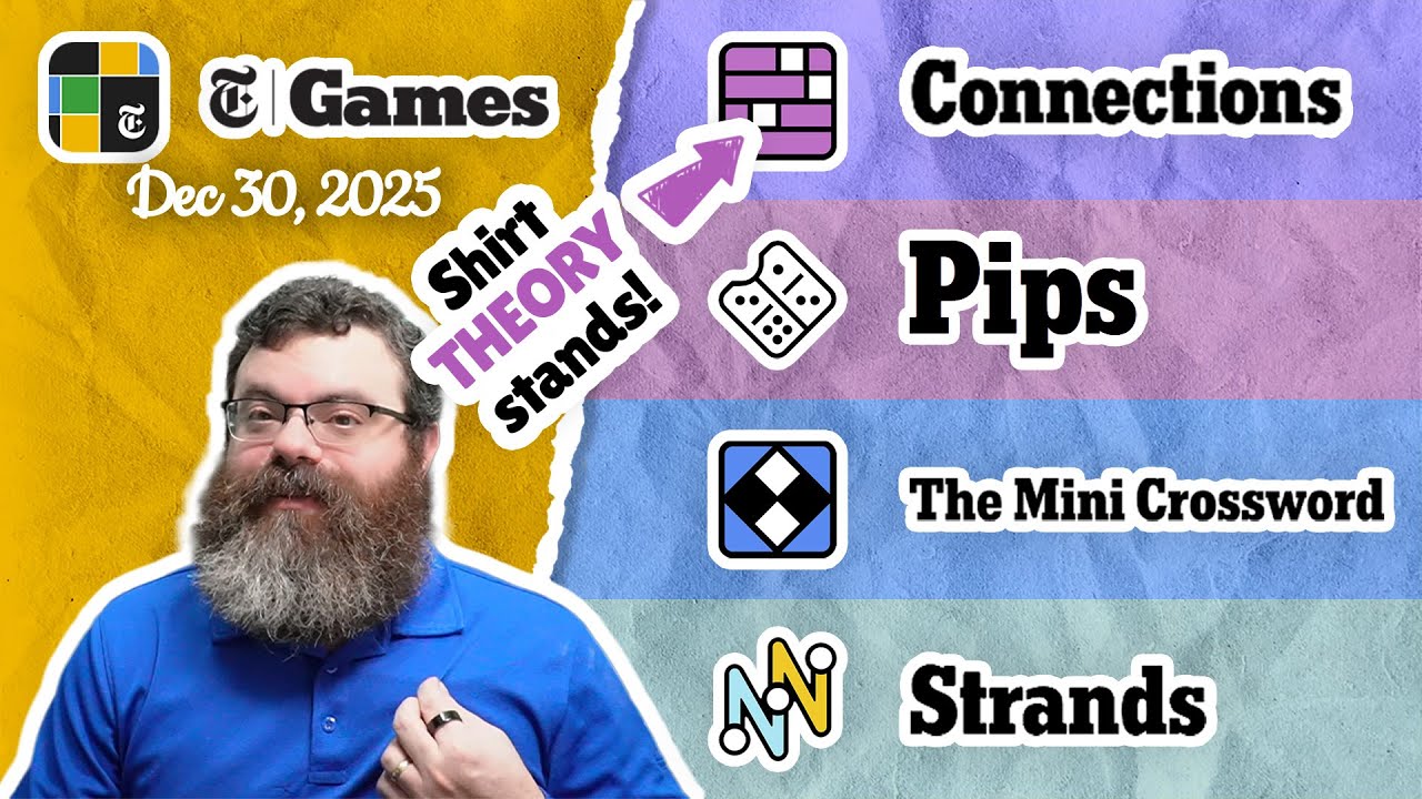 NYT Connections, Pips, Mini Crossword, and Strands | Dec 30, 2025