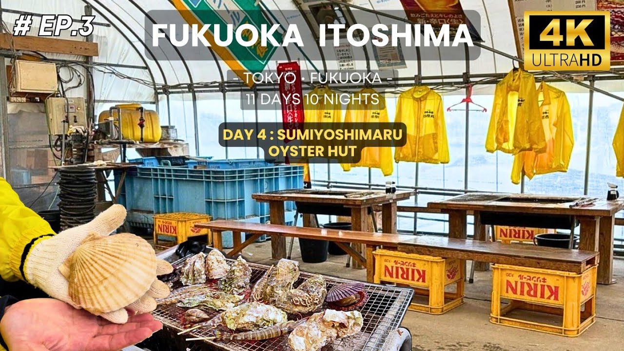 [EP.3] 🇯🇵 Tokyo • Fukuoka 11 Days 10 Nights | Day 4 Fukuoka Itoshima Oyster Hut SUMIYOSHIMARU [Vlog]