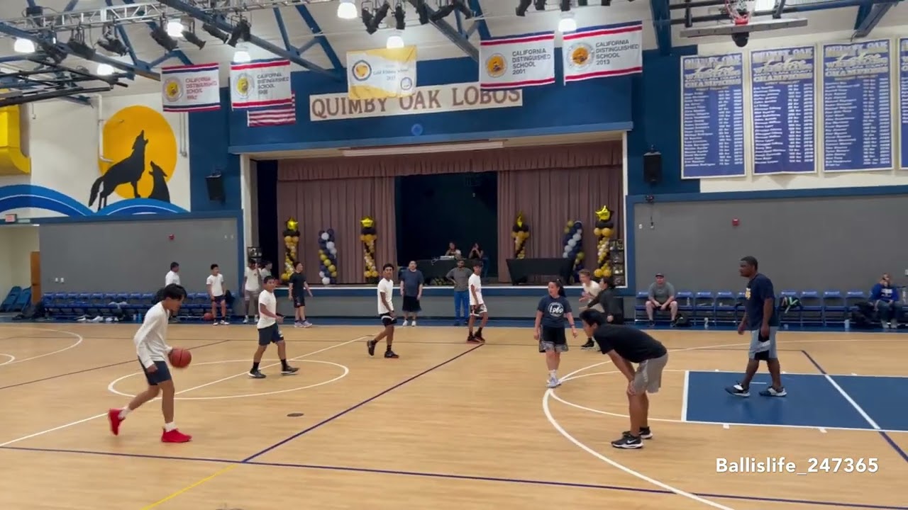 Quimby Oak middle school Teachers vs 8th grade boy’s basketball team.