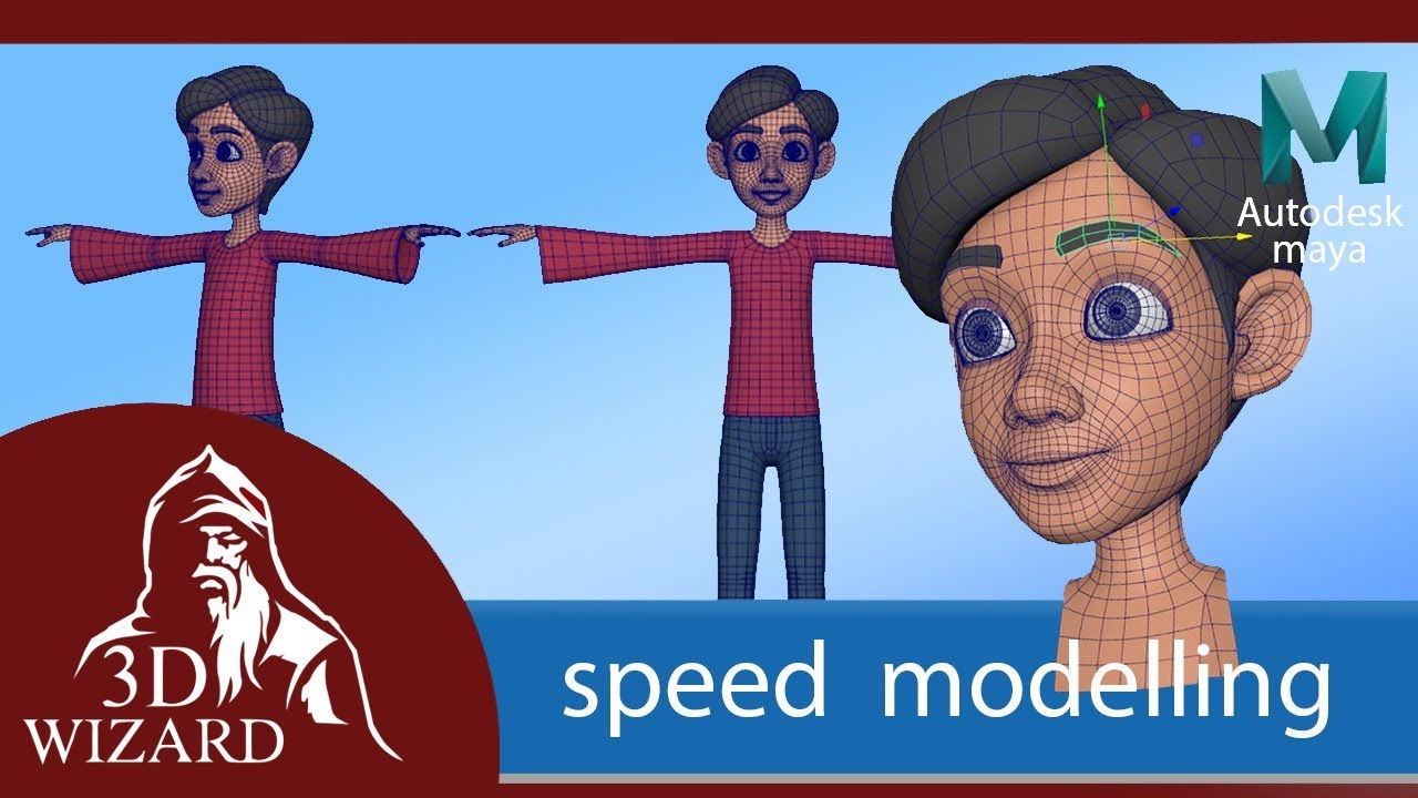 boy character speed modelling in maya