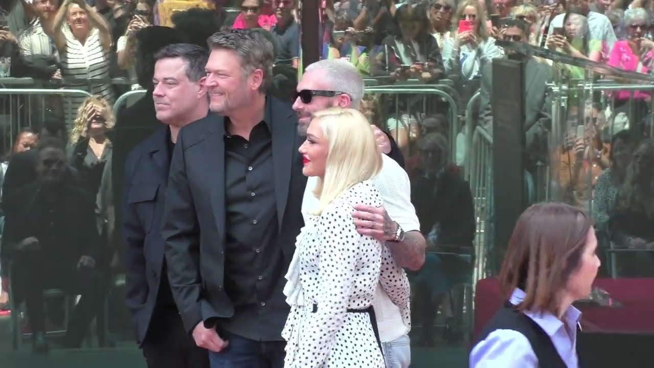 Blake Shelton Walk of fame with Gwen Stefani and Adam Levine