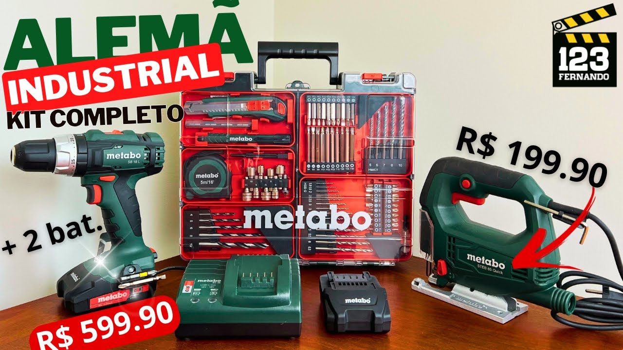 PAGUEI PRA VER! KIT COMPLETO PARAFUSADEIRA E FURADEIRA METABO E SERRA TICO TICO USO INDUSTRIAL ?