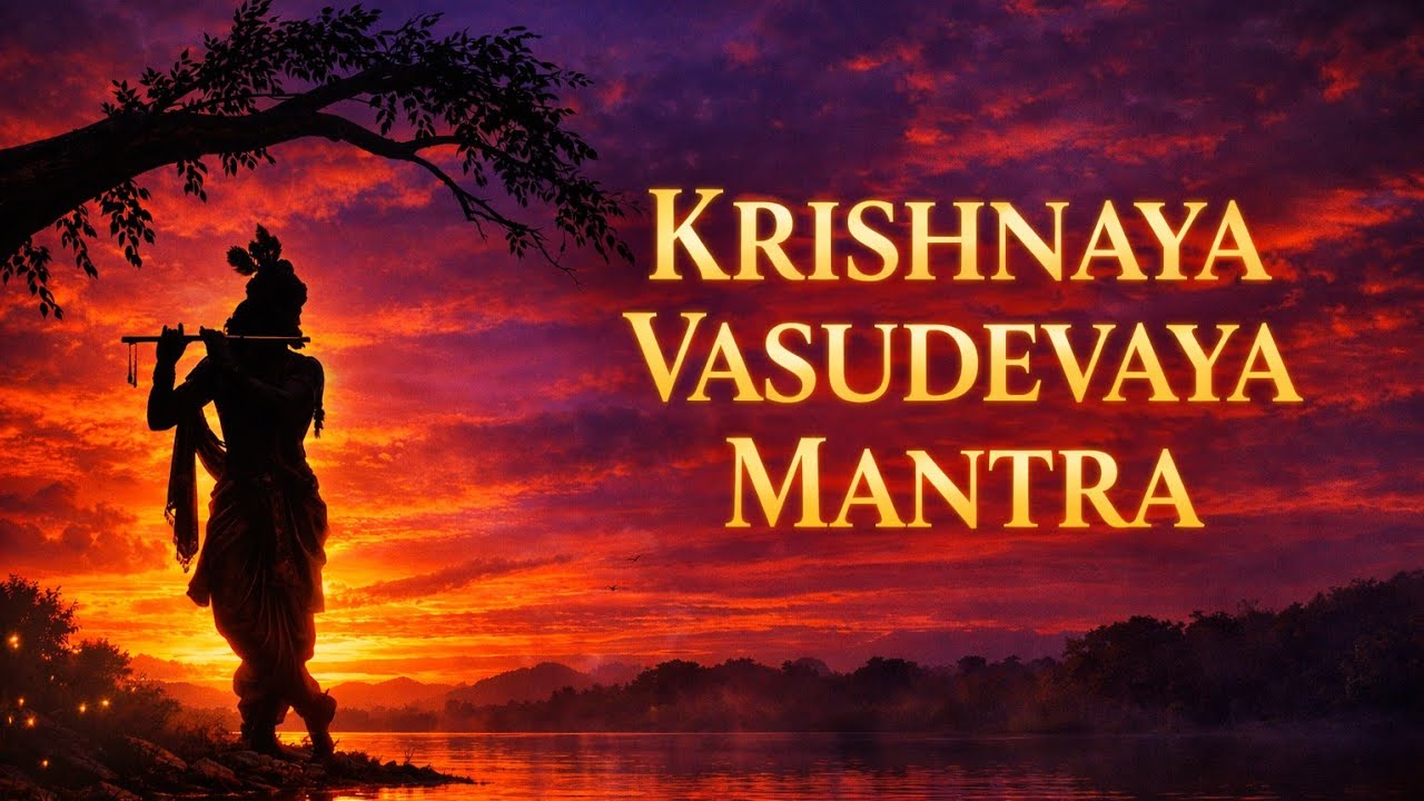 Krishnaya Vasudevaya Mantra | Beautiful Krishna Flute Music & Ambient Tabla