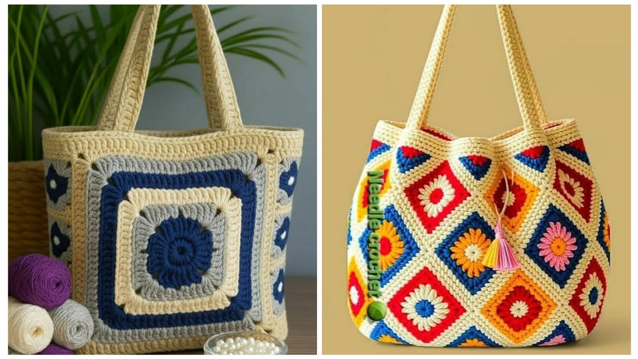 New attractive crochet handbags design 