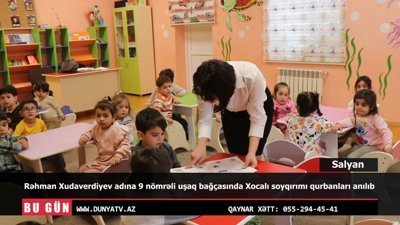 Salyan şəhəri 9 nömrəli uşaq bağçasında Xocalı soyqırımı qurbanları anılıb  DTV  Xəbər  26.02.2026