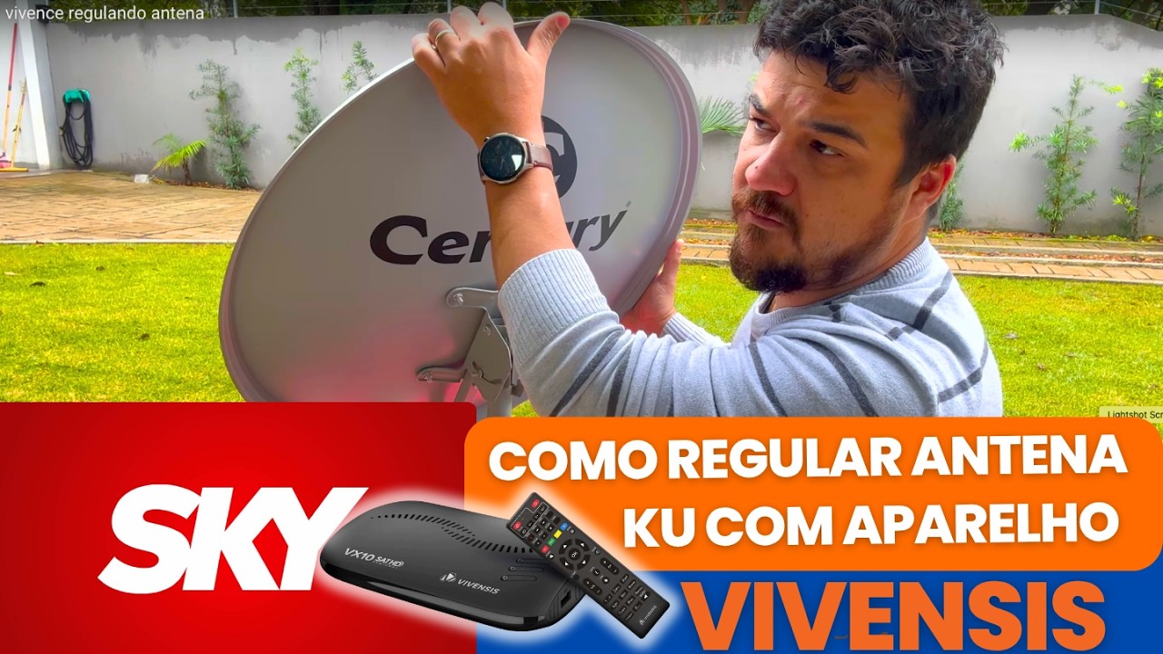 Como Regular a Antena KU no 43W (Sky/B1) com Aparelho Vivensis VX10 | Nova Parabólica