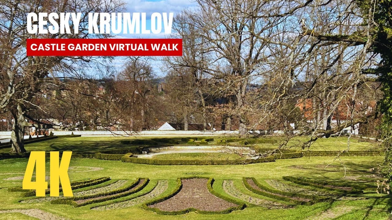 Cesky Krumlov Castle Garden | Virtual Treadmill Walk | 4K Video