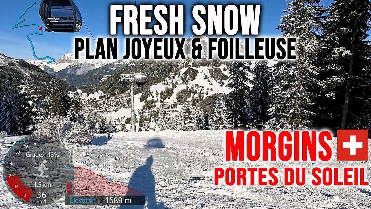 [4K] Skiing Morgins, Snowy - Plan Joyeux & Foilleuse, Portes du Soleil Switzerland, GoPro HERO13