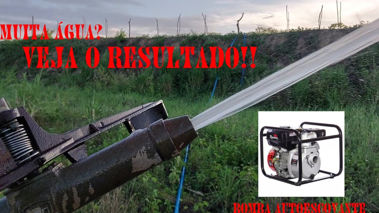 irrigação com motobomba a gasolina, bomba autoescovante na aspersão veja você mesmo o resultado