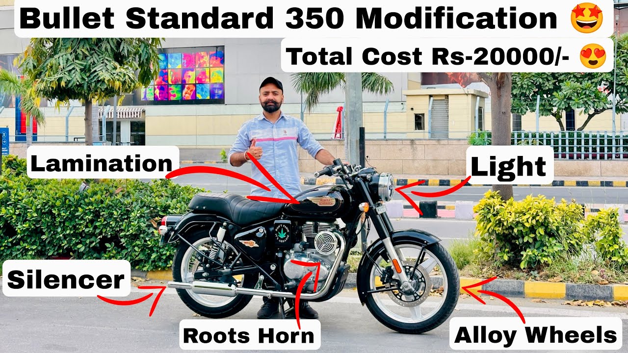 Bullet Standard 350 Modification 😱 Full Modified | *Worth Rs-20000/-* 😍 Awesome Look