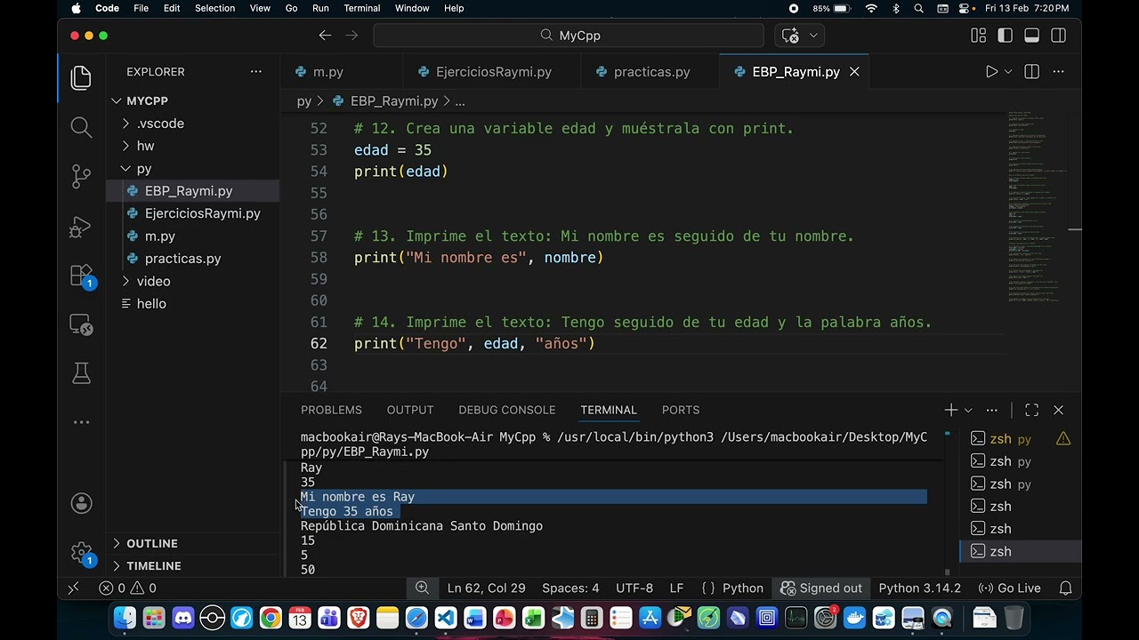 Ejercicios Basicos Python VID