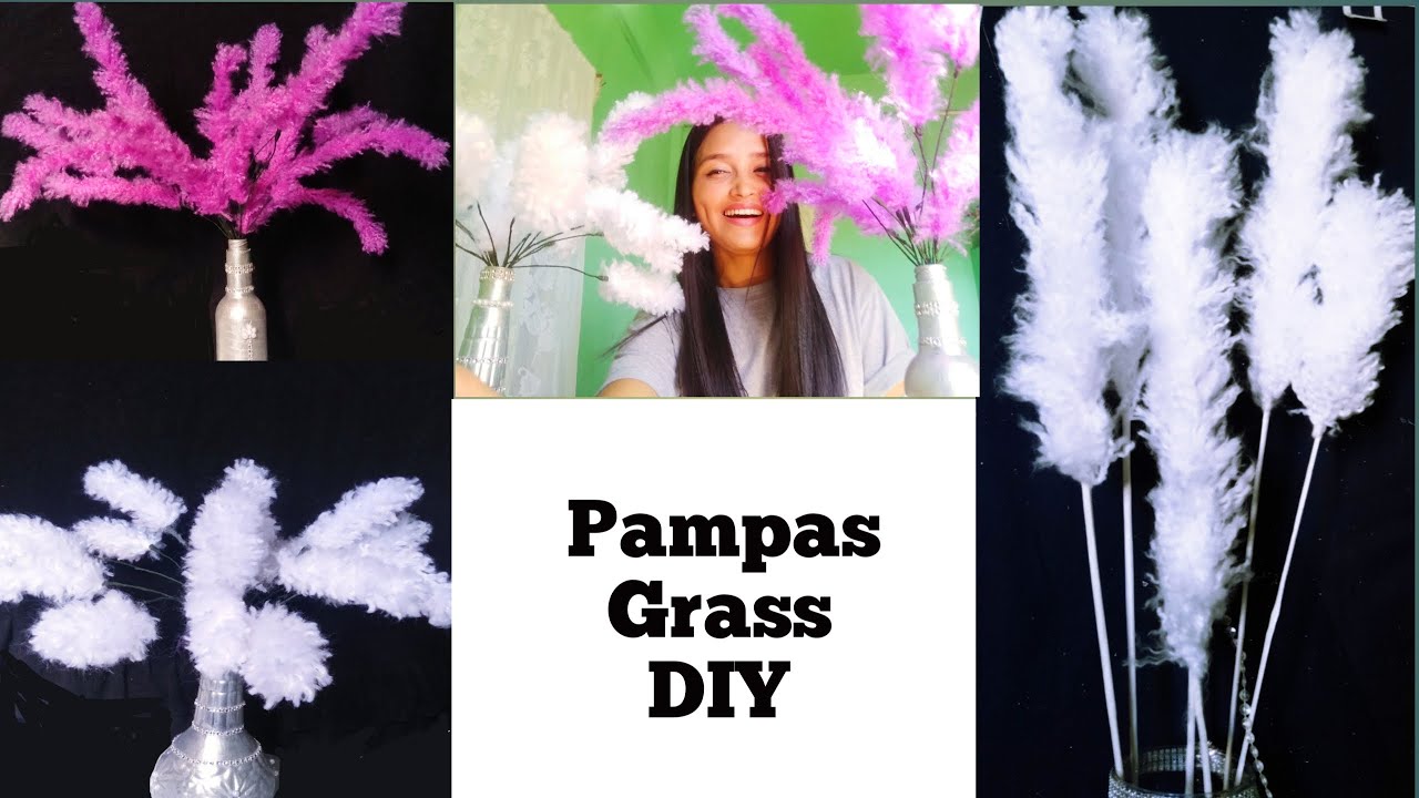 Pampas grass diy | How to make Pampas grass with yarn | Home decoration diy