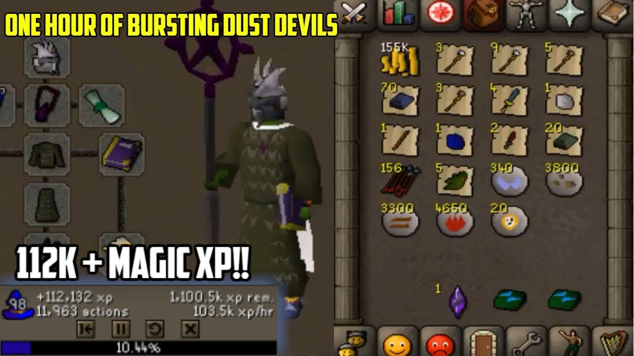 OSRS- Loot From One Hour Of Bursting Dust Devils (Insane Profit/Magic XP)