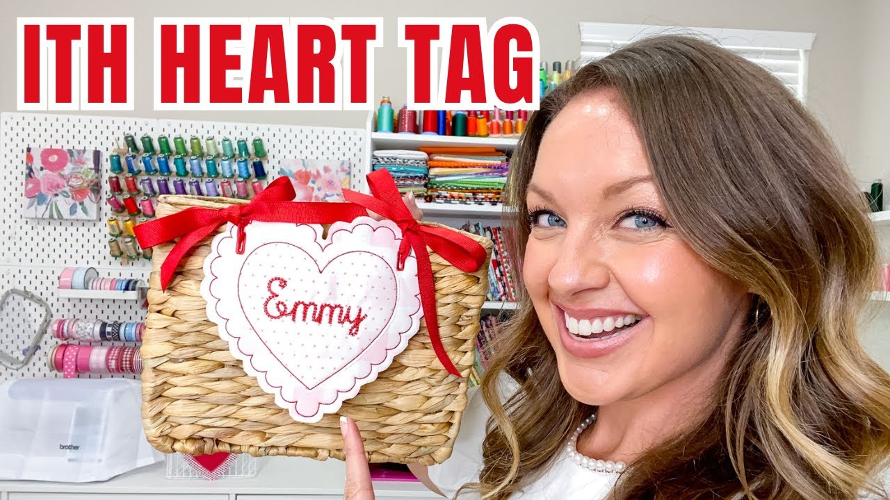 In the Hoop Scallop Heart Applique Basket Tag,  ITH Valentines Day Heart Banner, ITH Heart Tag