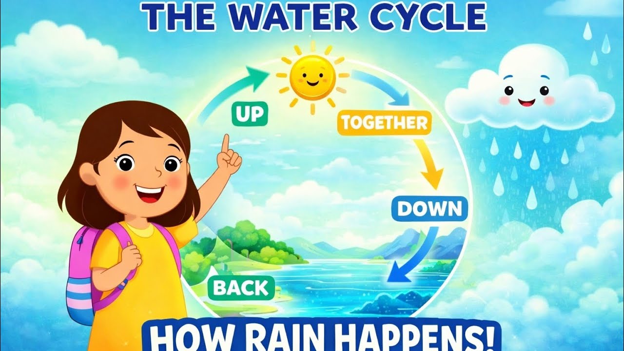 The Water Cycle Explained for Kids 🌧️💧 | Evaporation, Condensation & Rain | Learning Song |Kids Song