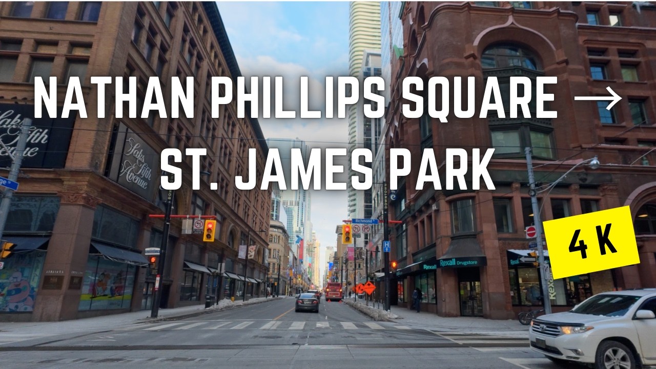 Toronto 🇨🇦 Winter Walk | Nathan Phillips Square to St. James Park, 4K