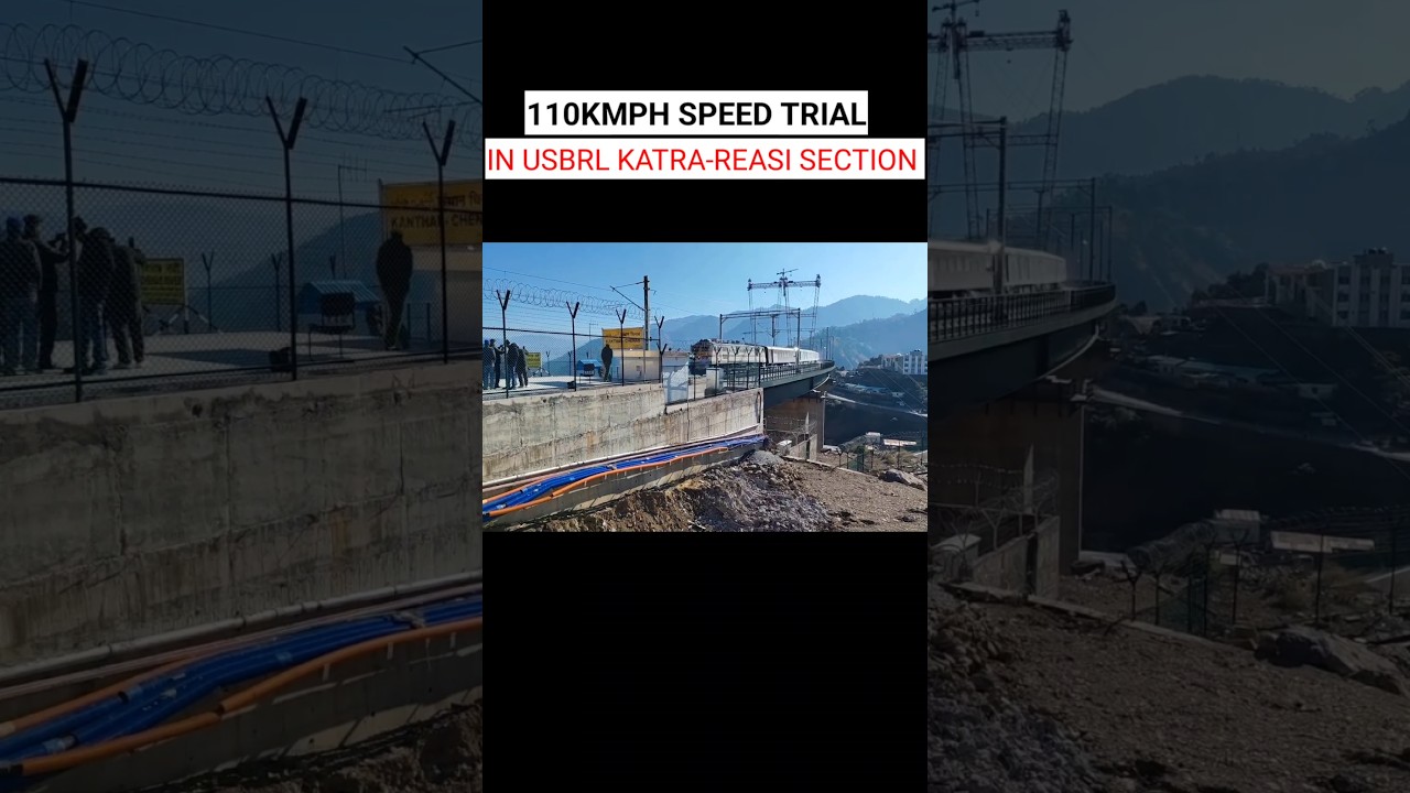 CRS HIGH SPEED TRIAL IN CHENAB BRIDGE | USBRL | KATRA BANIHAL USBRL PROJECT #shorts#indianrailways