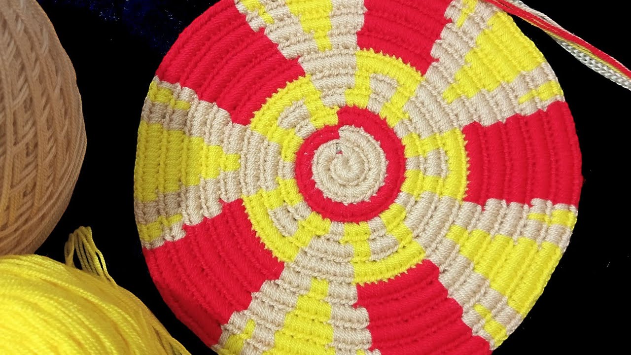 Cómo tejer FONDO para la MOCHILA WAYUU// DISEÑO HUMANOS// filas 1-11// parte 1