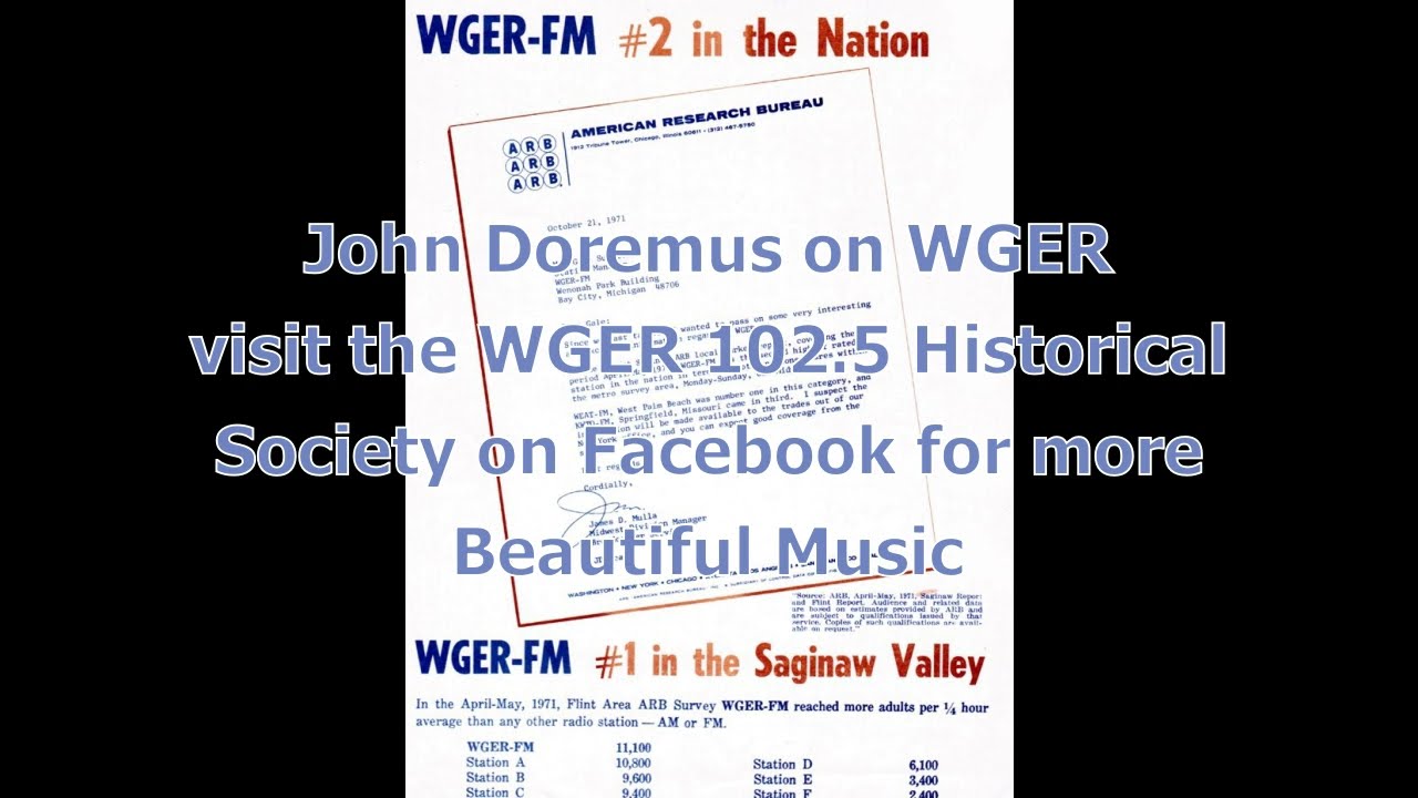 John Doremus Show on WGER (mid 1980s) Beautiful Music syndicated Radio Show