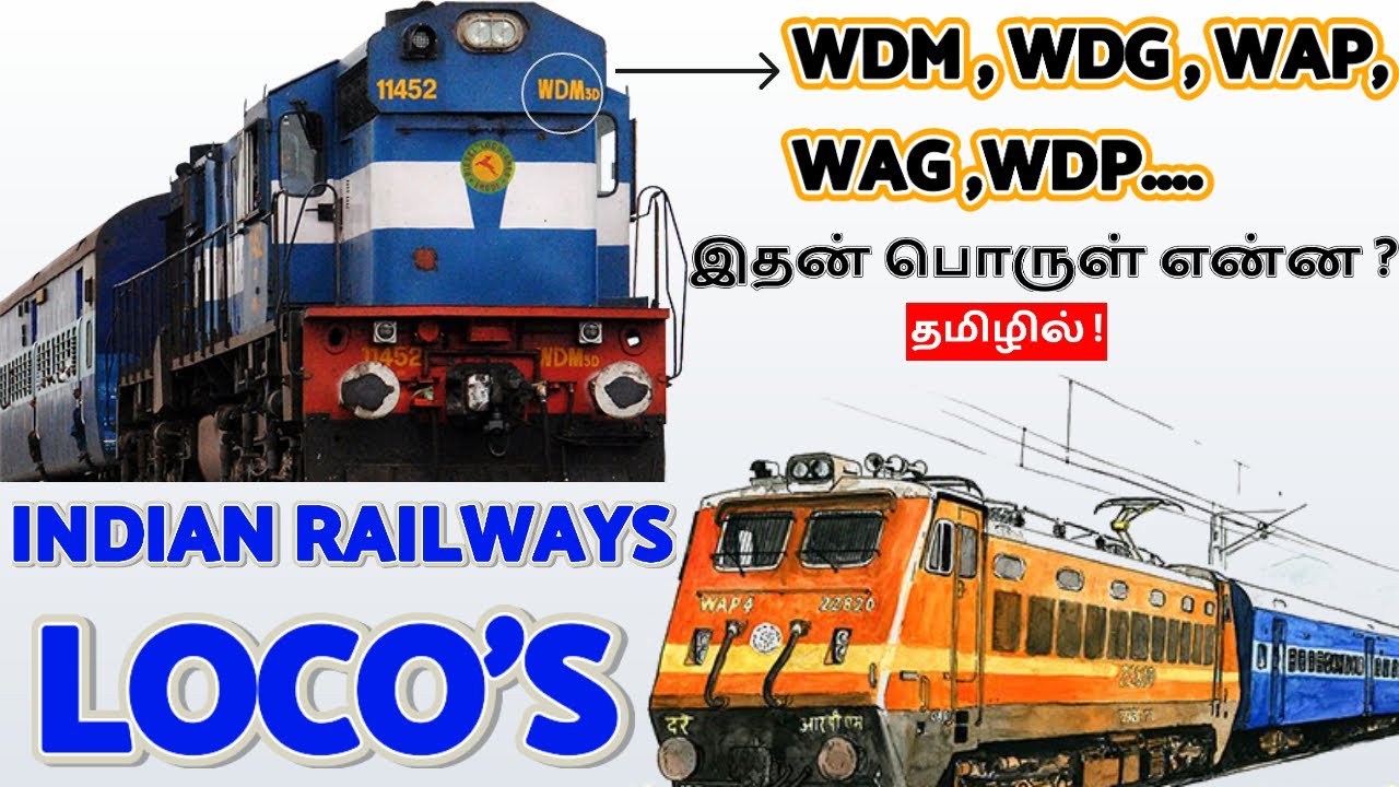 Indian Rail Locomotives | WDM WDP WDG WAP WAG | ரயில் இன்ஜின் வகைகள் | Tamil| Indian railways | Loco