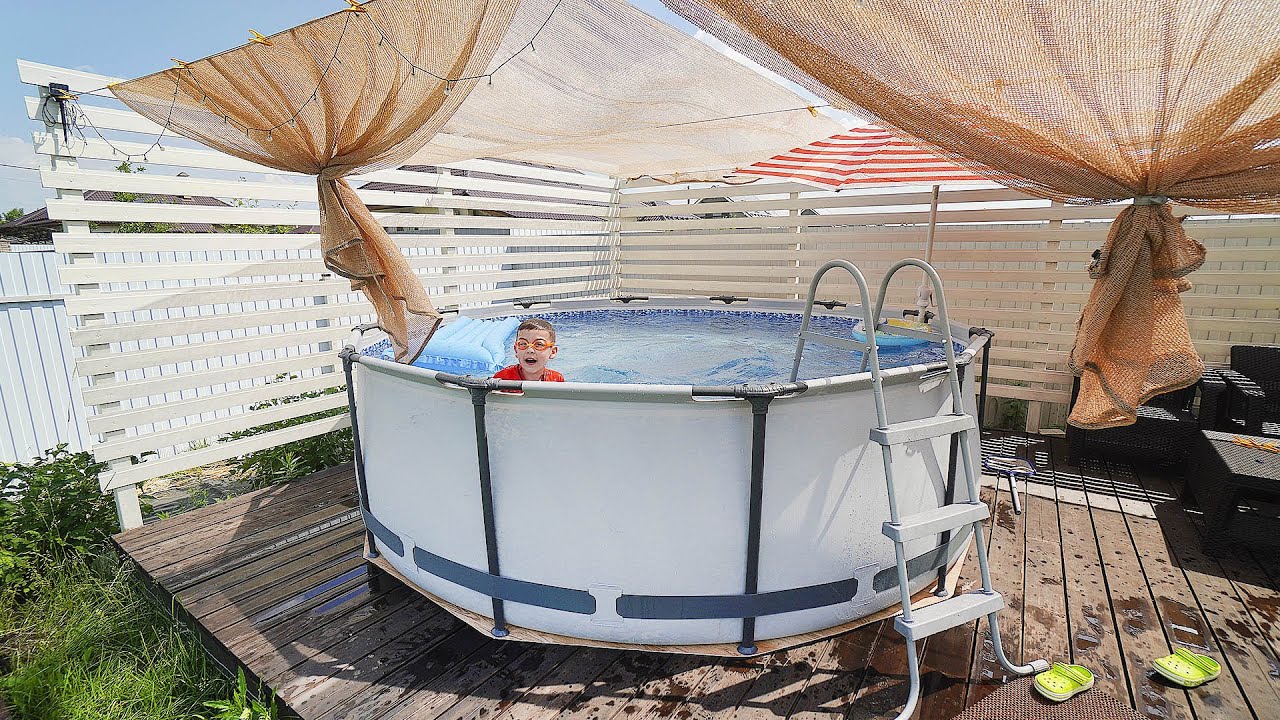 VLOG - Наш новый каркасный бассейн, сколько стоит все оборудование
