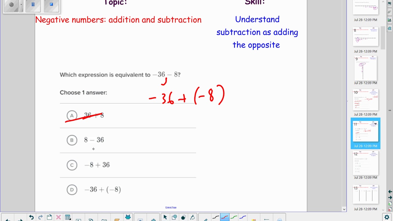 4 Understand subtraction as adding the opposite