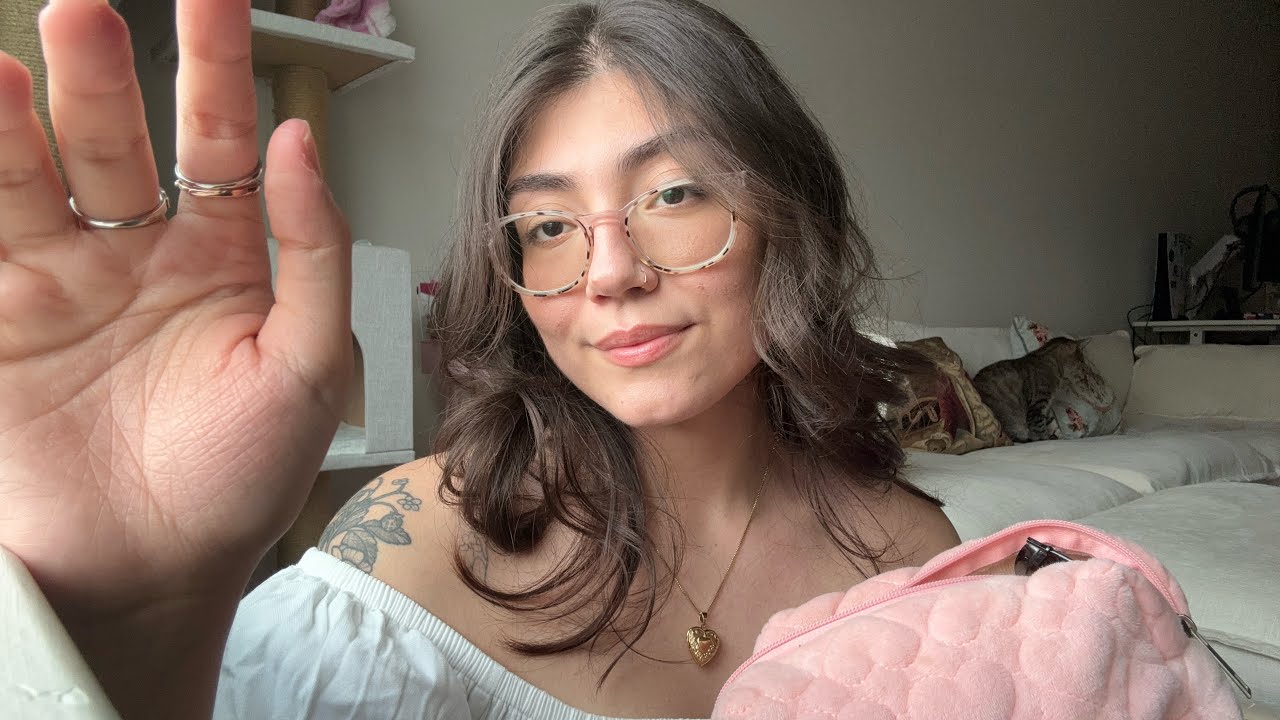 Lofi ASMR Doing Your Makeup (With Gum Chewing) Rummaging, Personal Attention, Hand Movements +