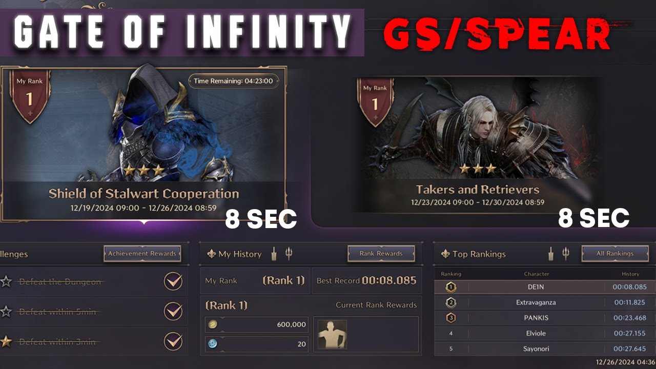 Throne and liberty EU - GATE OF INFINITY - GS/SPEAR - 12/26/2024-12/30/2024