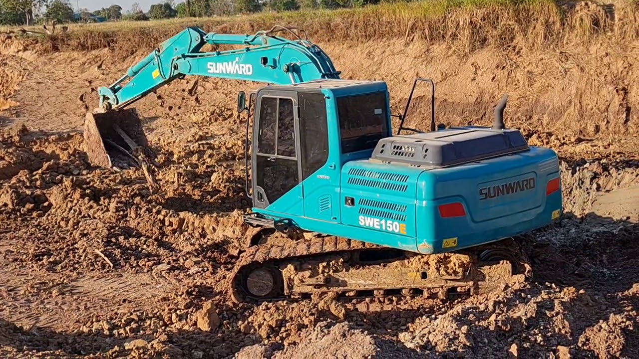 หาดูยากรถขุด sunward swe 150 ทดลองขับแล้วสุดยอด Dump Truck Excavator