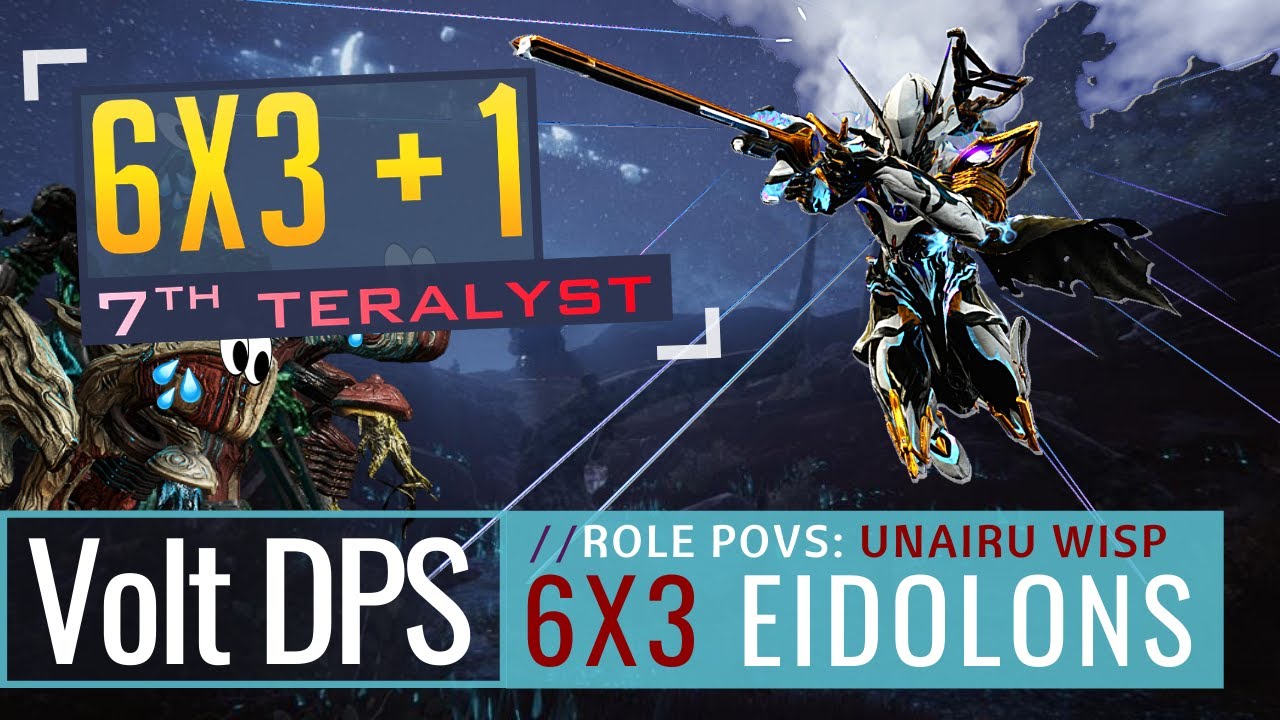 Warframe | Eidolons | 6x3+1 DPS Volt PoV | 6 Hydrolysts | 19 Eidolons Captured