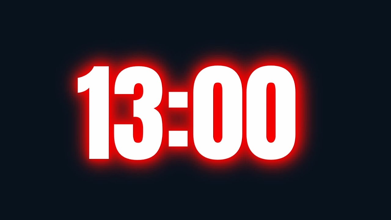 13 Minutes Timer Red Illuminated Digits