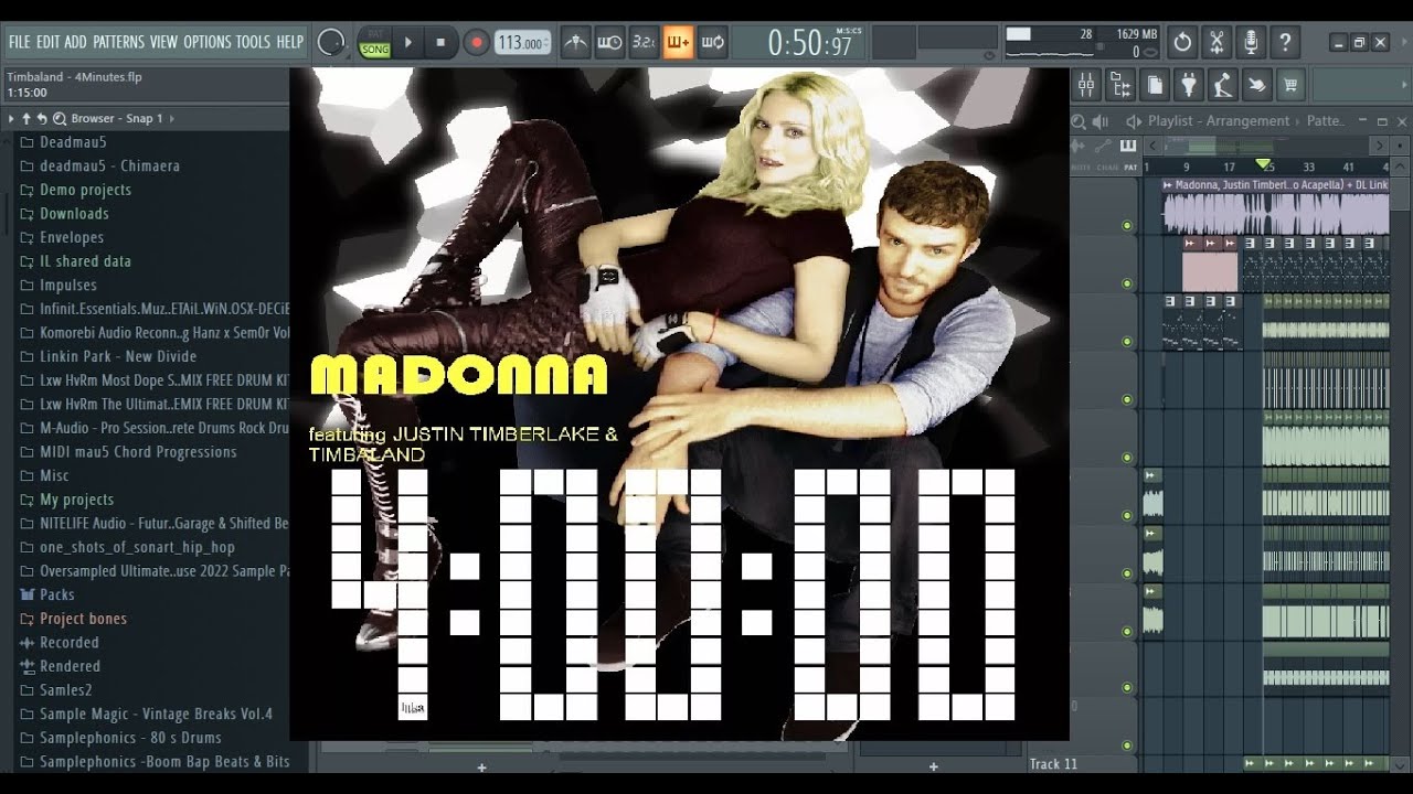 Madonna, Justin Timberlake, Timbaland - 4 Minutes FL Studio