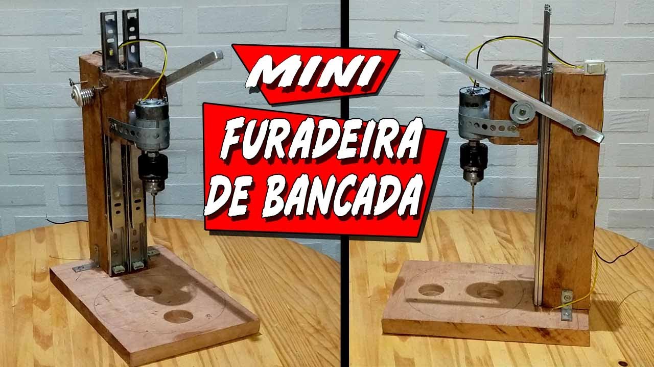 Como fazer uma furadeira de bancada com sucata!