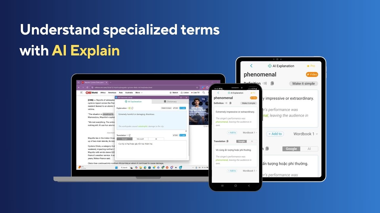 Understand specialized terms with AI Explain | eJOY English