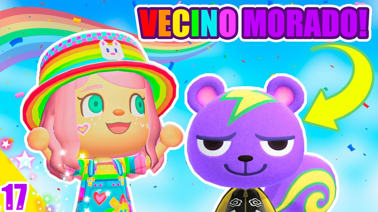 HA LLEGADO NUESTRO VECINO MORADO!🌈 RETO ARCOIRIS - ANIMAL CROSSING NEW HORIZONS - #17