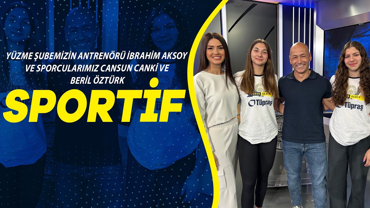 Yüzme Şubemizin Antrenörü İbrahim Aksoy ve Sporcularımız Cansun Canki ve Beril Öztürk ile Sportif