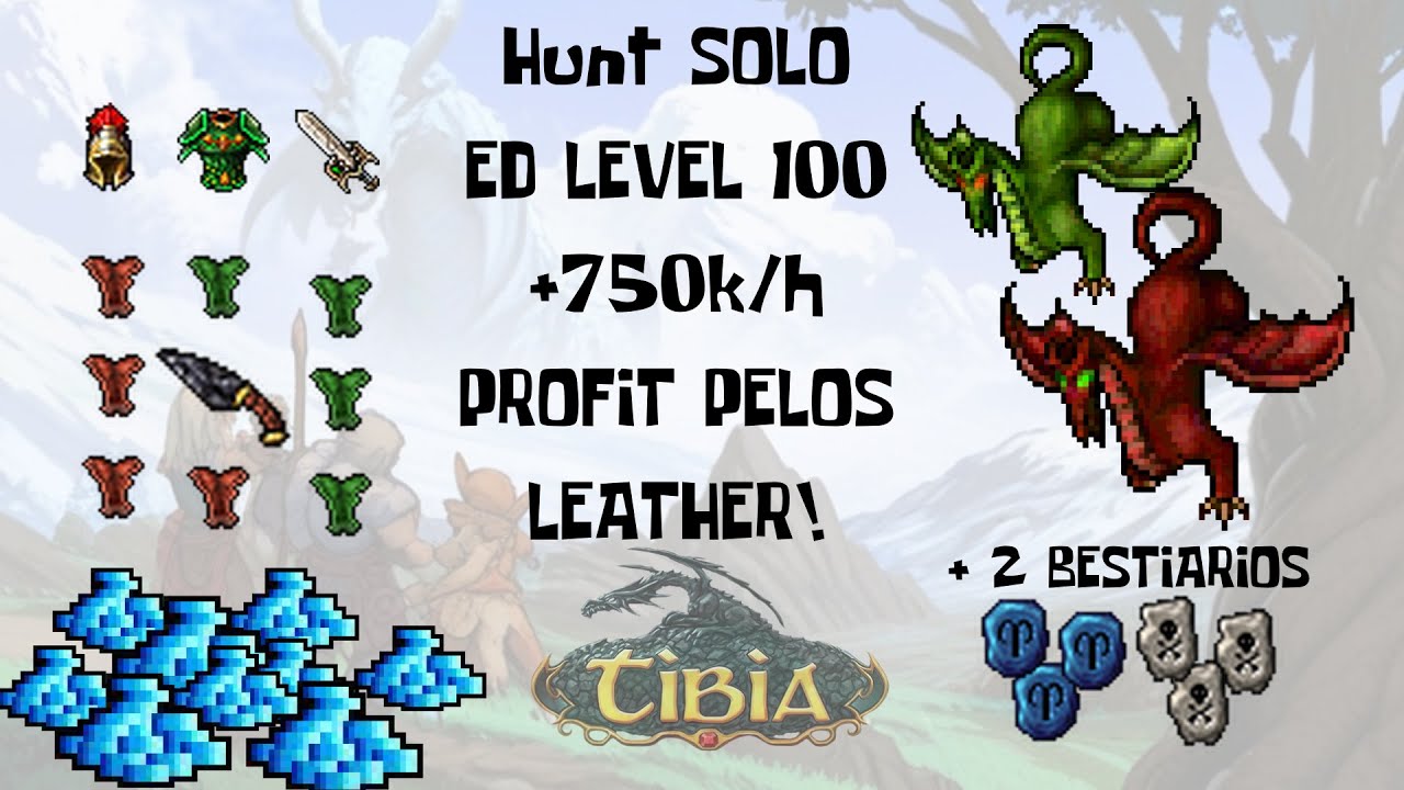 Tibia - Mage Hunt LEVEL 100 - 750K/H DRAGON LORD - DARASHIA + 2 BESTIARIOS - ELDER DRUID - PROFIT