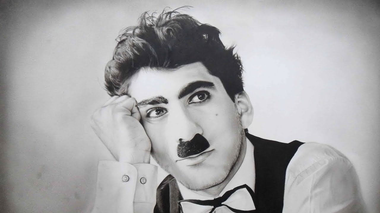 Speed Drawing Portrait of Charlie Chaplin by Dry Brush Technique in Oil Painting #portraitpainting