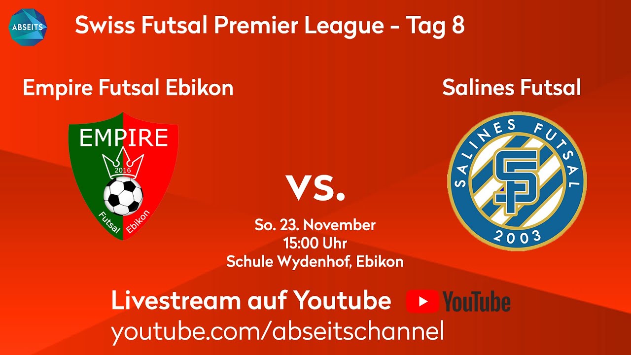 Empire Futsal Ebikon vs. Salines Futsal | Swiss Futsal Premier League - Tag 8 | 23.11.2025