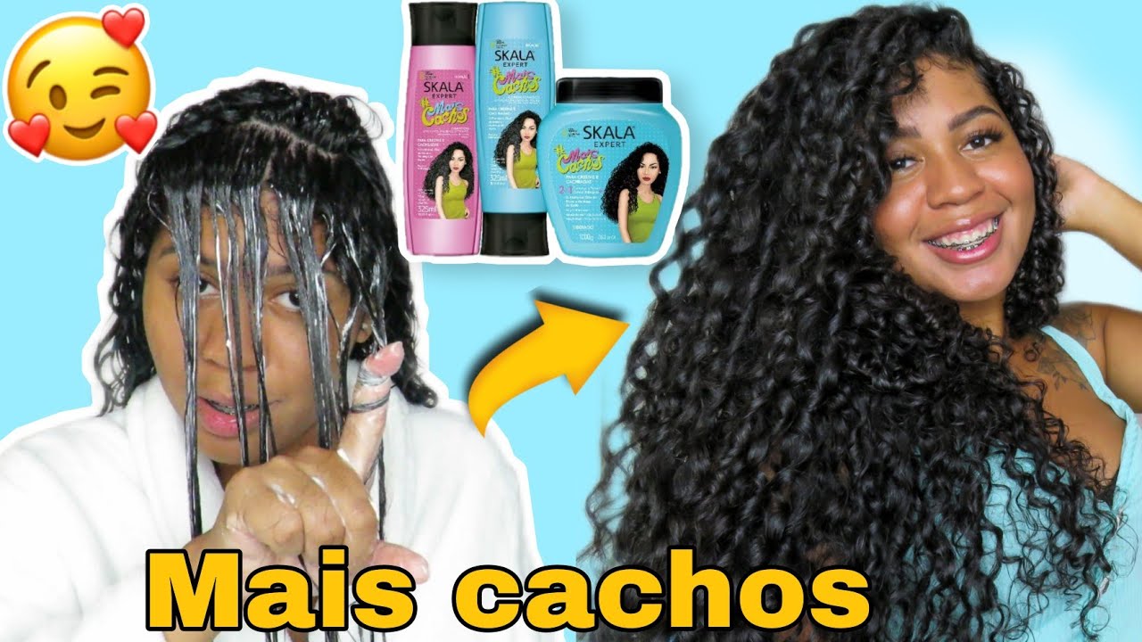 ROTINA CAPILAR COMPLETA só com SKALA MAIS CACHOS 💙😱