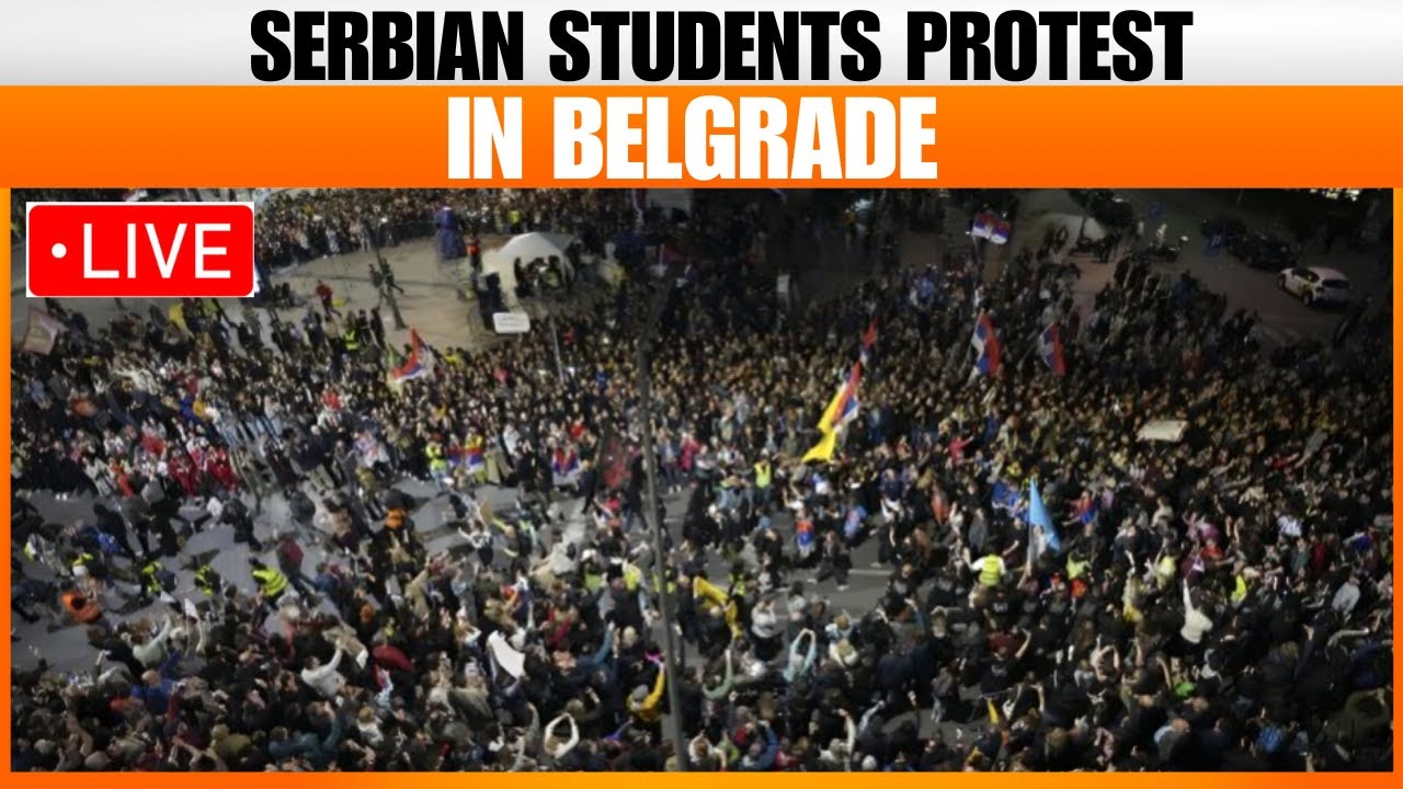 LIVE : Students from across Serbia converge protest over disaster at train station |Belgrade | News9