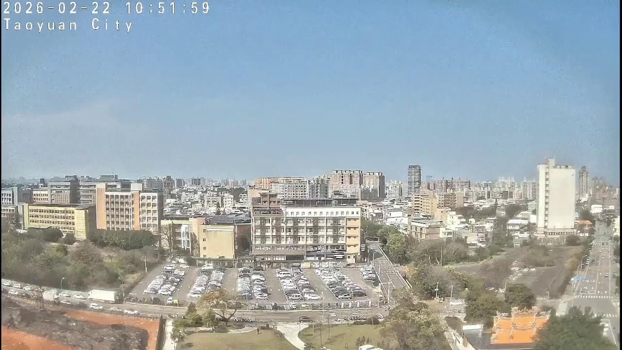 桃園市中壢區即時影像 Taoyuan Zhongli Live Cam｜天氣實況 Taiwan Weather Cam｜City View 24/7｜注意交通安全，遲到總比到不了好