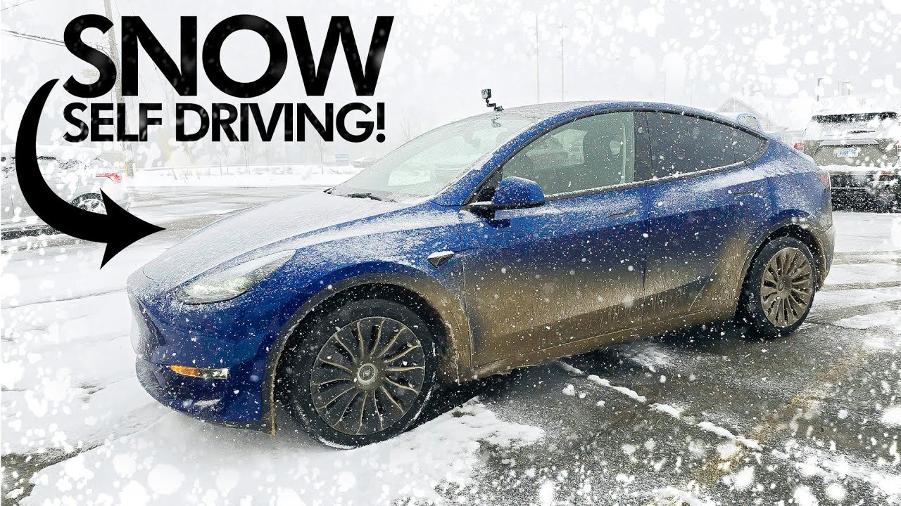 Tesla Self Driving V12 vs SNOW!