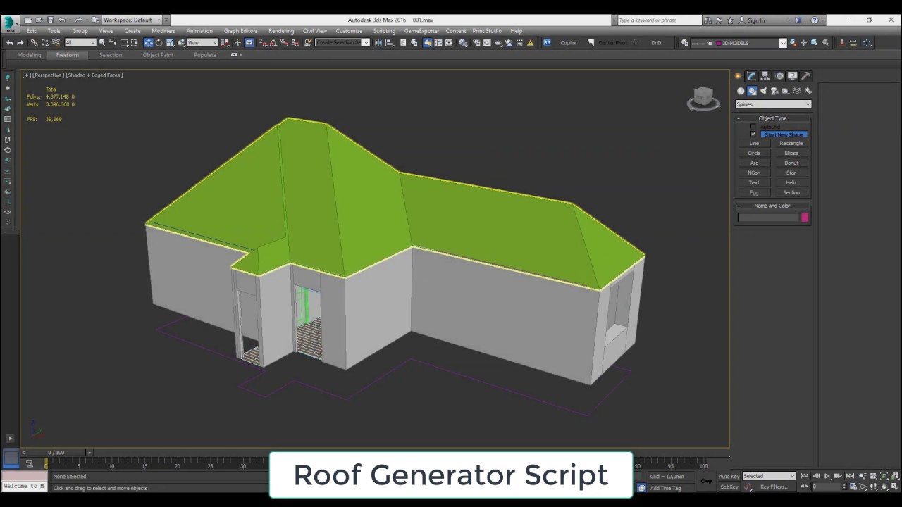 3ds Max .Κατασκευή στέγης . Roof Generator Script