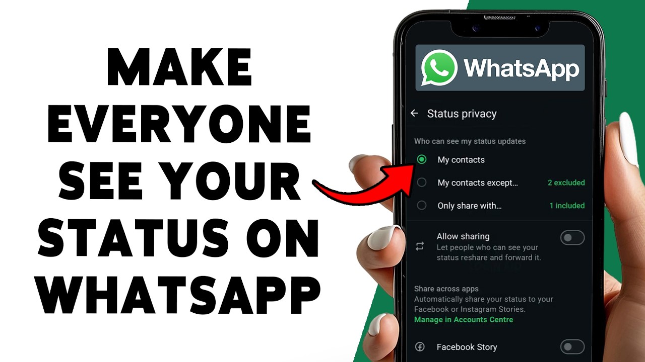 Как сделать так, чтобы все видели ваш статус в WhatsApp | Показать статус WhatsApp всем контактам...